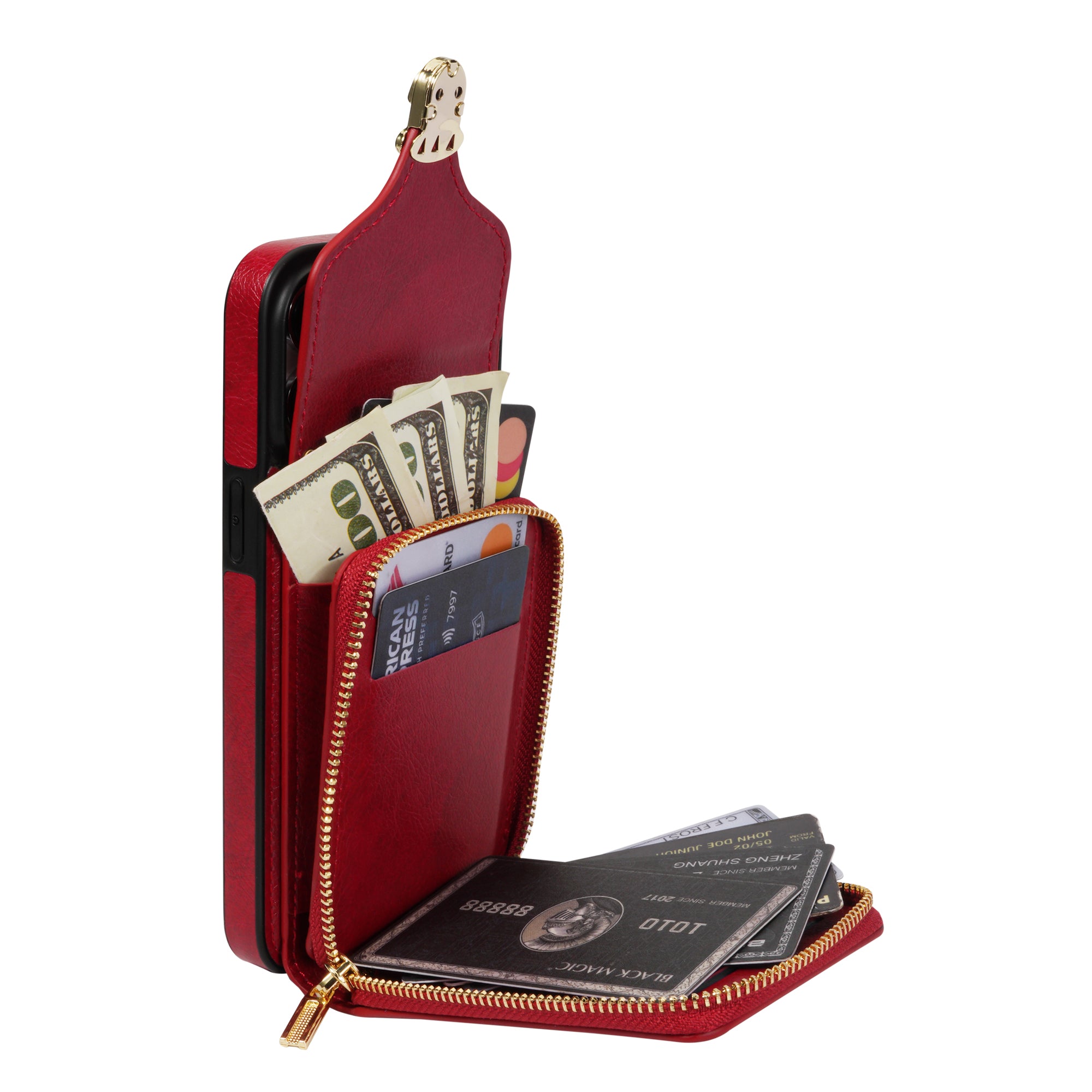 For iPhone 13 mini 5.4 inch Crossbody Card Holder Bag Phone Case PU Leather Coated TPU Kickstand Zipper Cover For iPhone 13 mini 5.4 inch Crossbody Card Holder Bag Phone Case PU Leather Coated TPU Kickstand Zipper Cover
